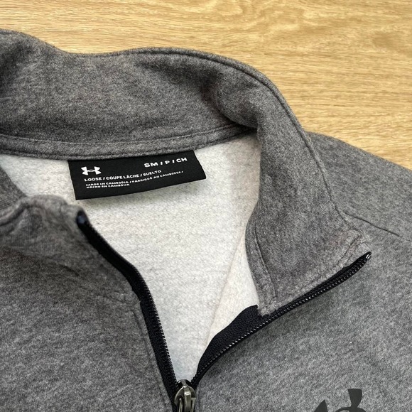 Under Armour Dark grey essentials loose quarter zip up sweater size small - Picture 3 of 3